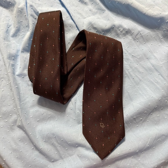 Dior Brown Classic Silk Ties - Picture 1 of 11